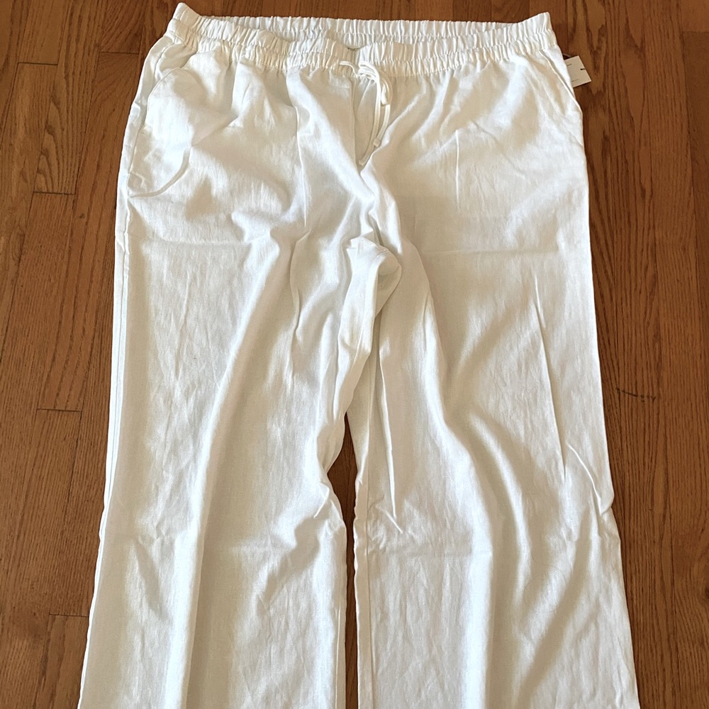 New women’s linen pants 2X w front pockets